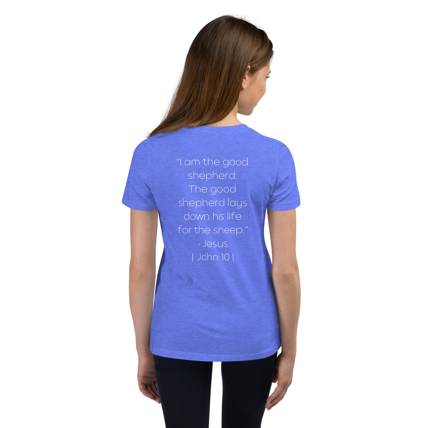The Good Shepherd Youth Short Sleeve T-Shirt W/White Print