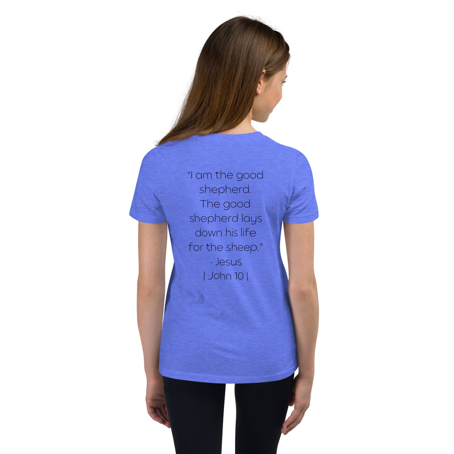 The Good Shepherd Youth Short Sleeve T-Shirt W/Black Print