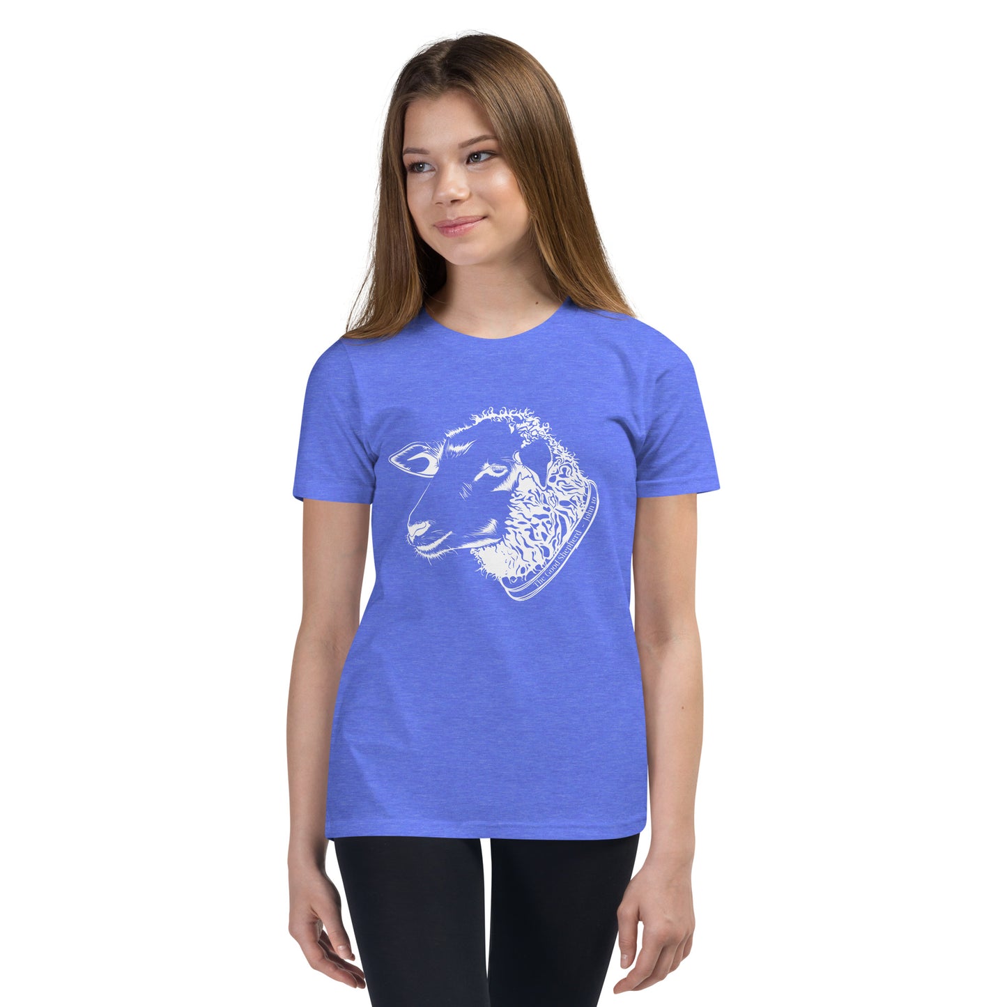 The Good Shepherd Youth Short Sleeve T-Shirt W/White Print