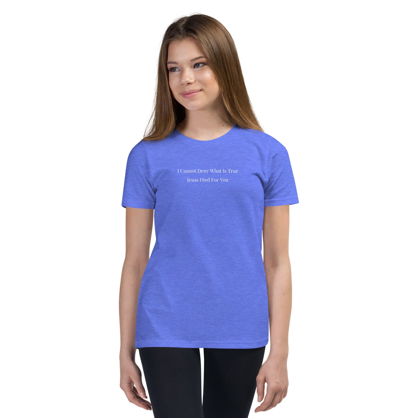 Jesus Died For You Youth Short Sleeve T-Shirt W/White Print