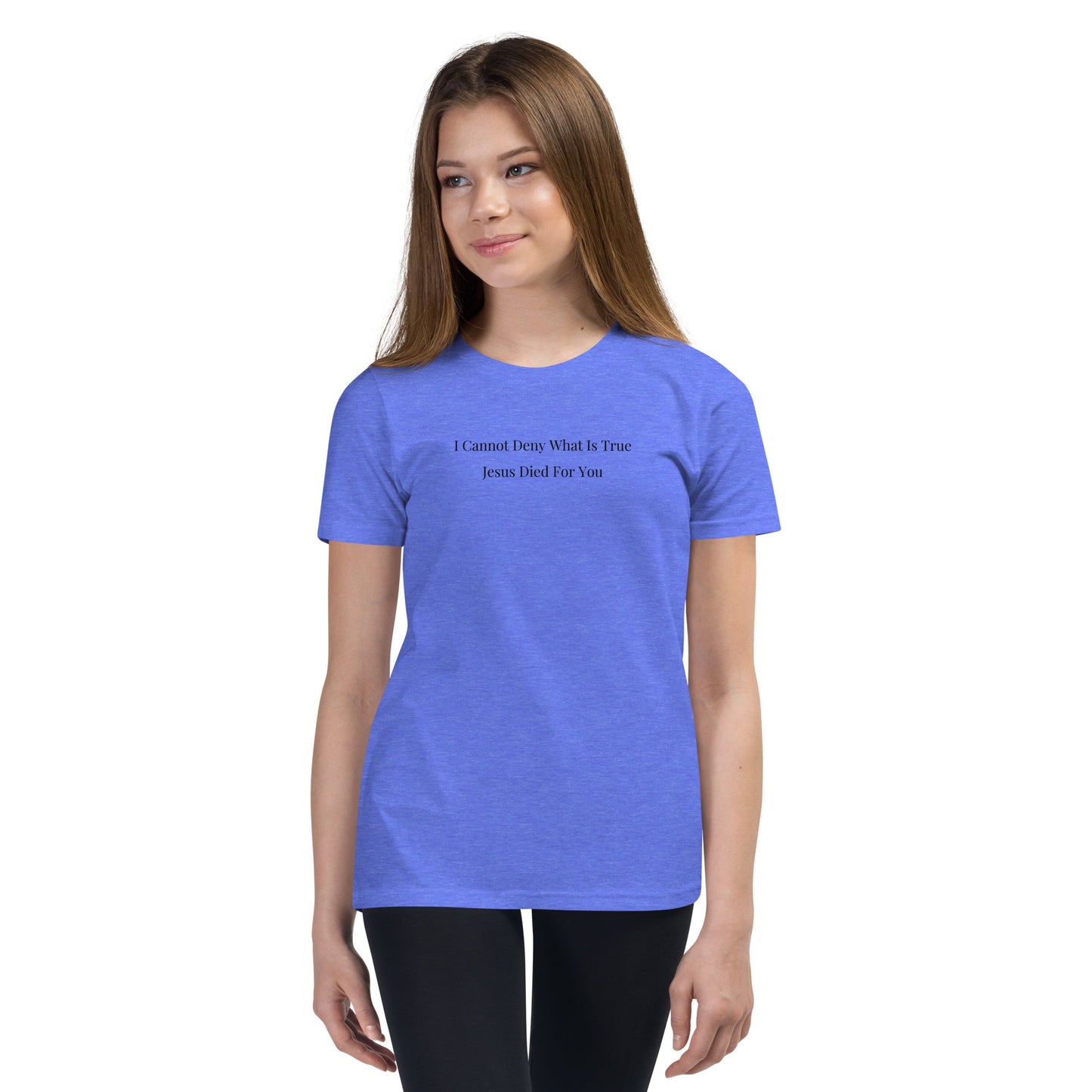 Jesus Died For You Youth Short Sleeve T-Shirt W/Black Print