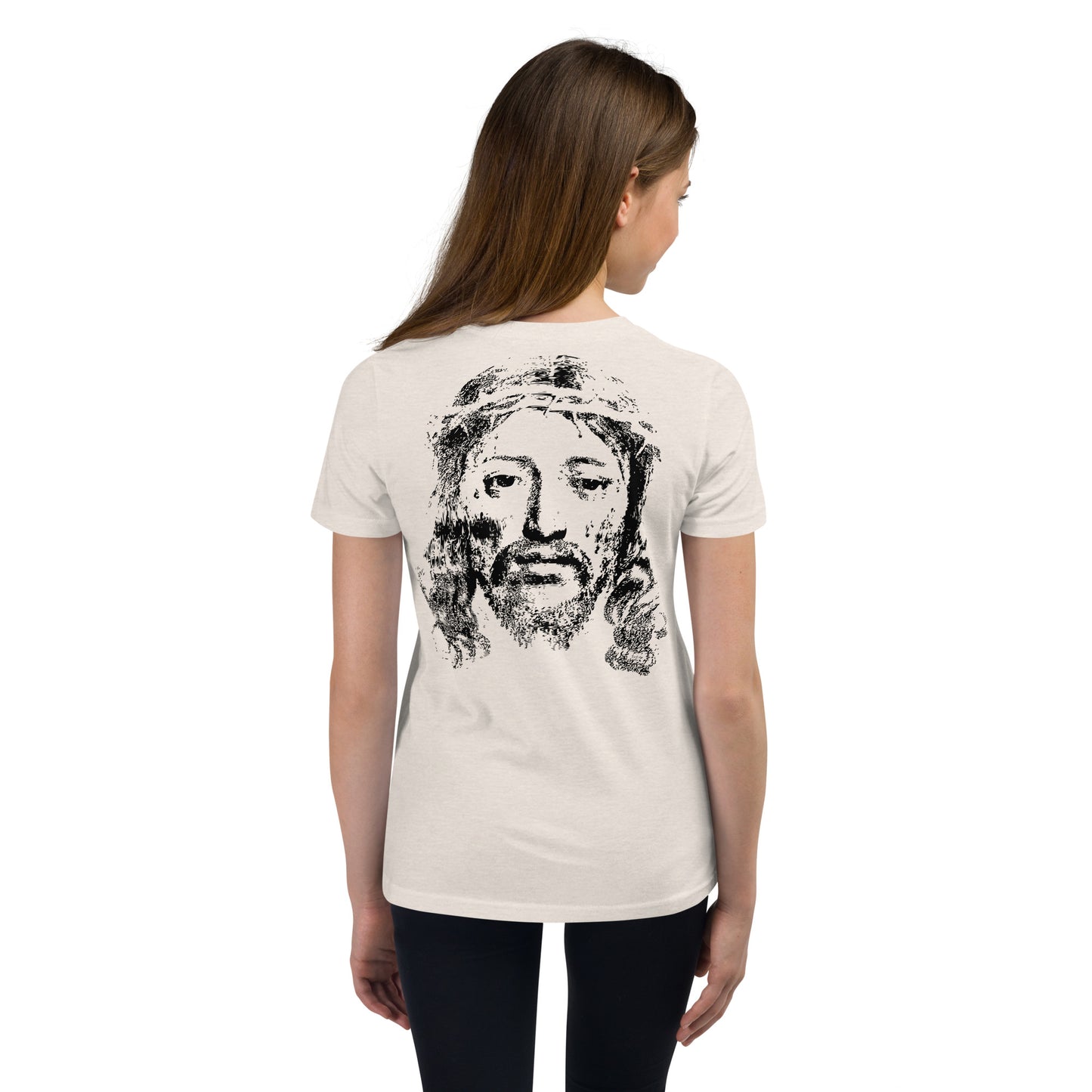 He's Got My Back Youth Short Sleeve T-Shirt W/Black Print