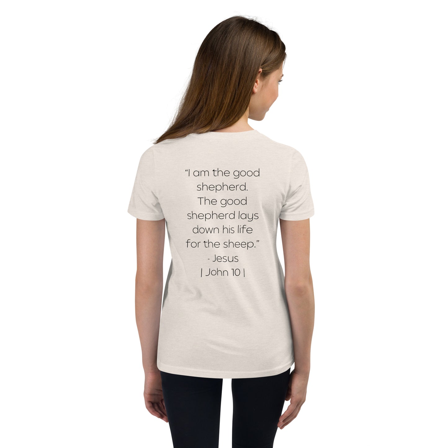 The Good Shepherd Youth Short Sleeve T-Shirt W/Black Print