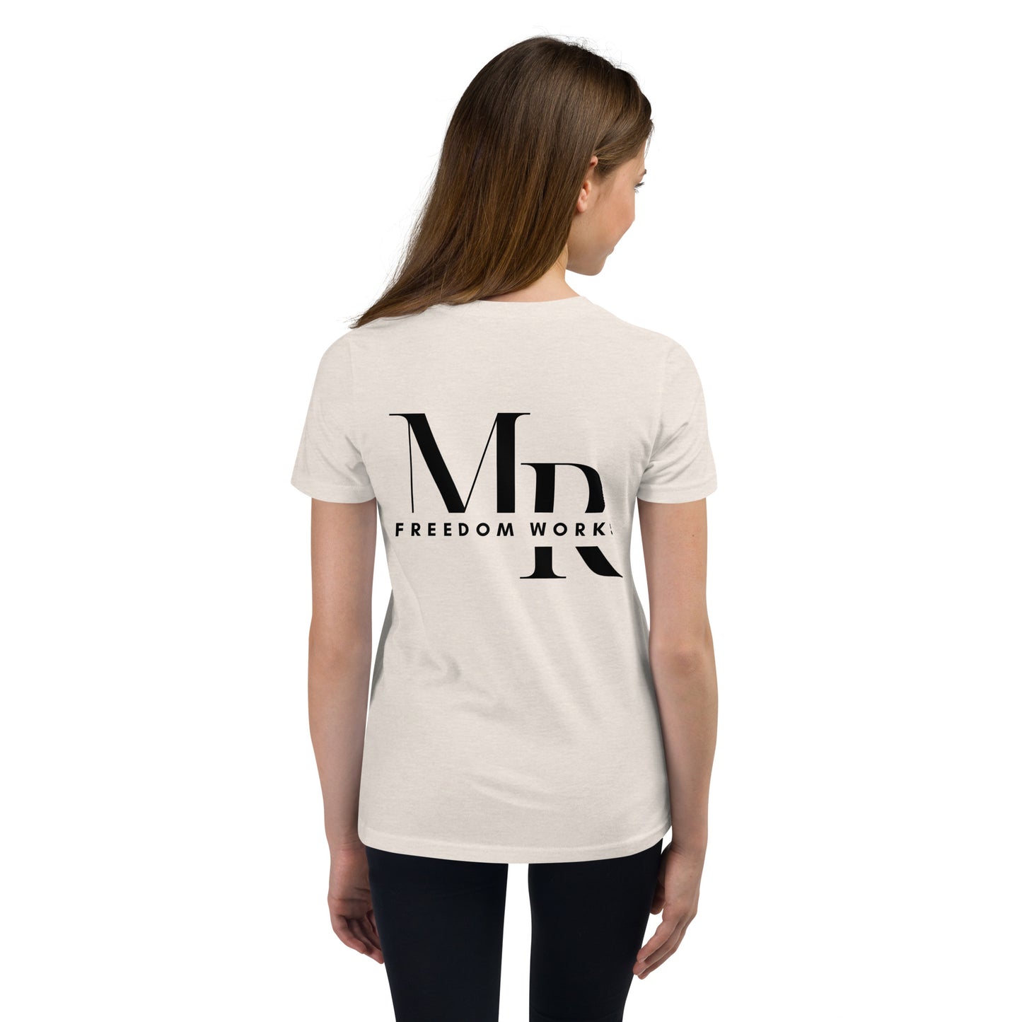 Heart Beats In Time Youth Short Sleeve T-Shirt W/Black Print