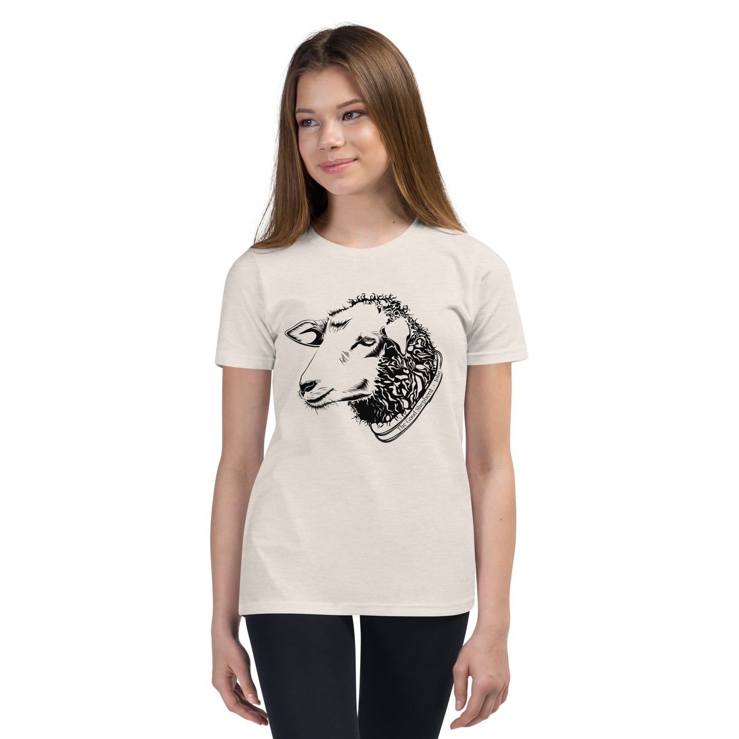 The Good Shepherd Youth Short Sleeve T-Shirt W/Black Print