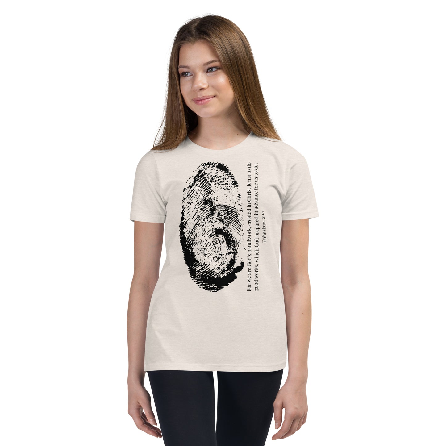 Fearfully And Wonderfully Made Youth Short Sleeve T-Shirt W/Black Print