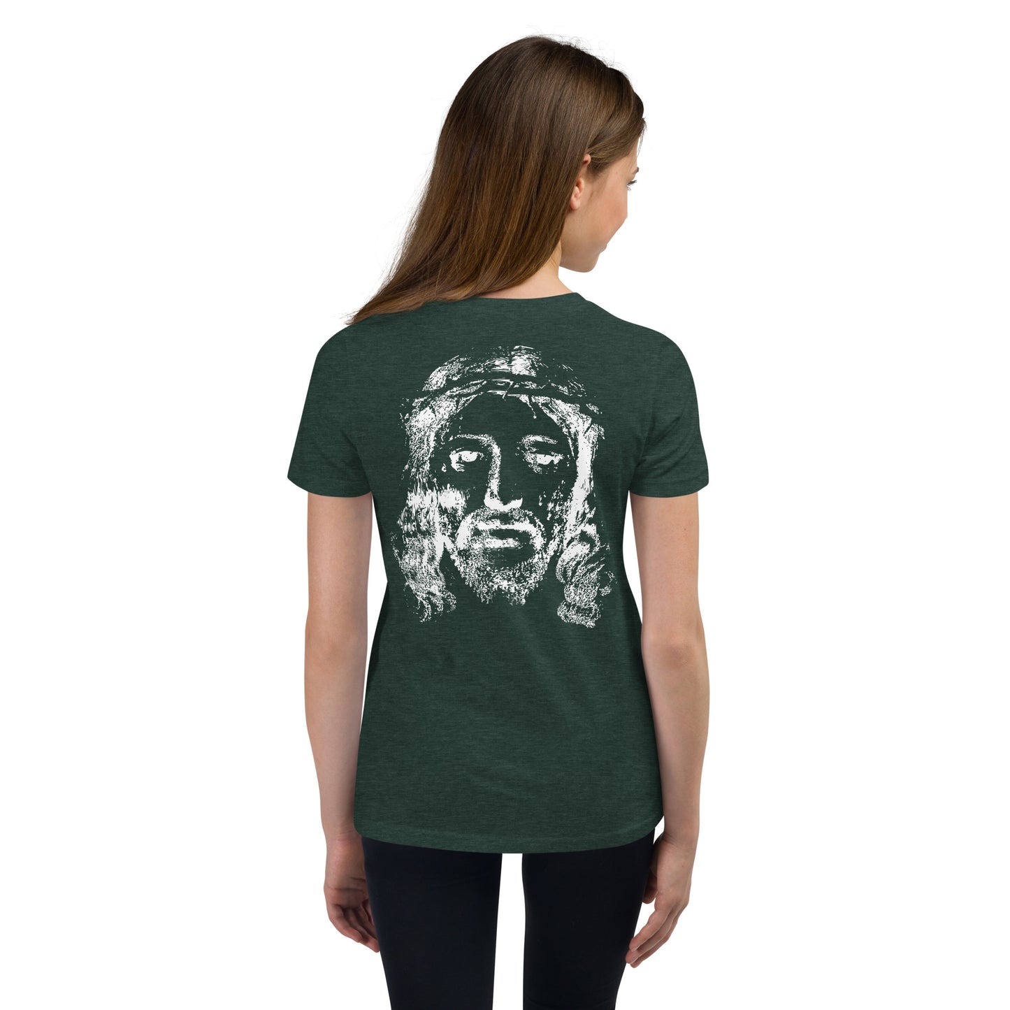 He's Got My Back Youth Short Sleeve T-Shirt W/White Print