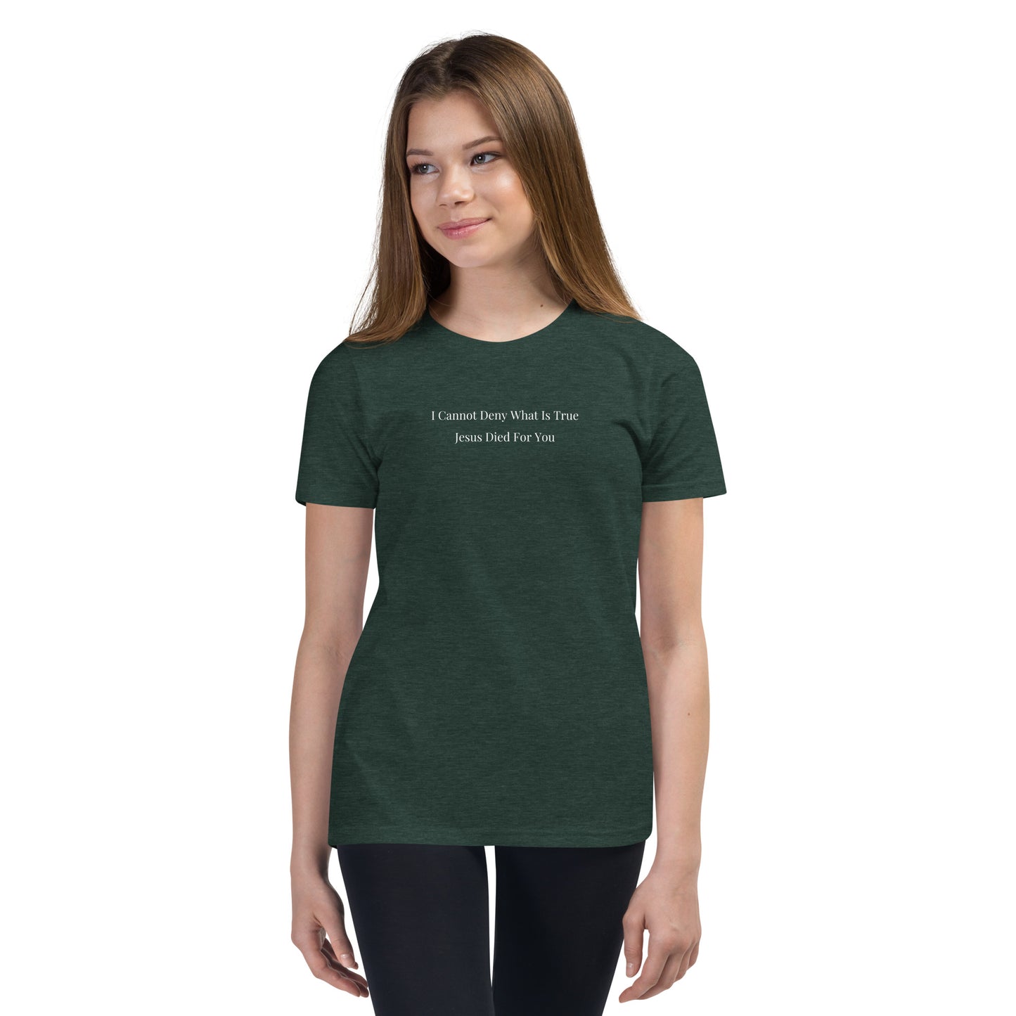 Jesus Died For You Youth Short Sleeve T-Shirt W/White Print