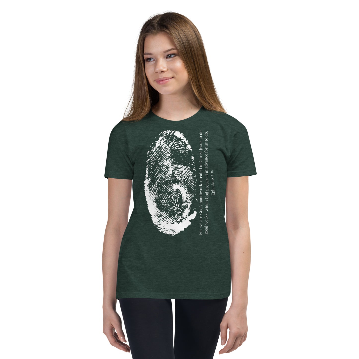 Fearfully And Wonderfully Made Youth Short Sleeve T-Shirt W/White Print