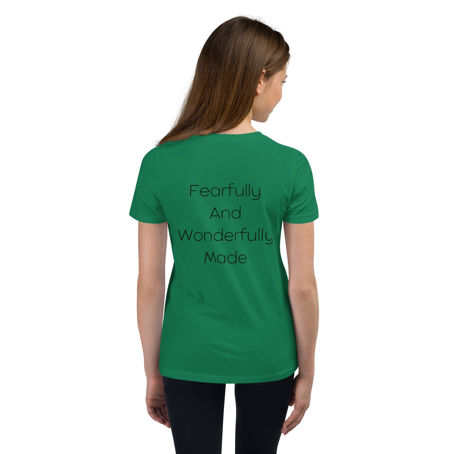 Fearfully And Wonderfully Made Youth Short Sleeve T-Shirt W/Black Print