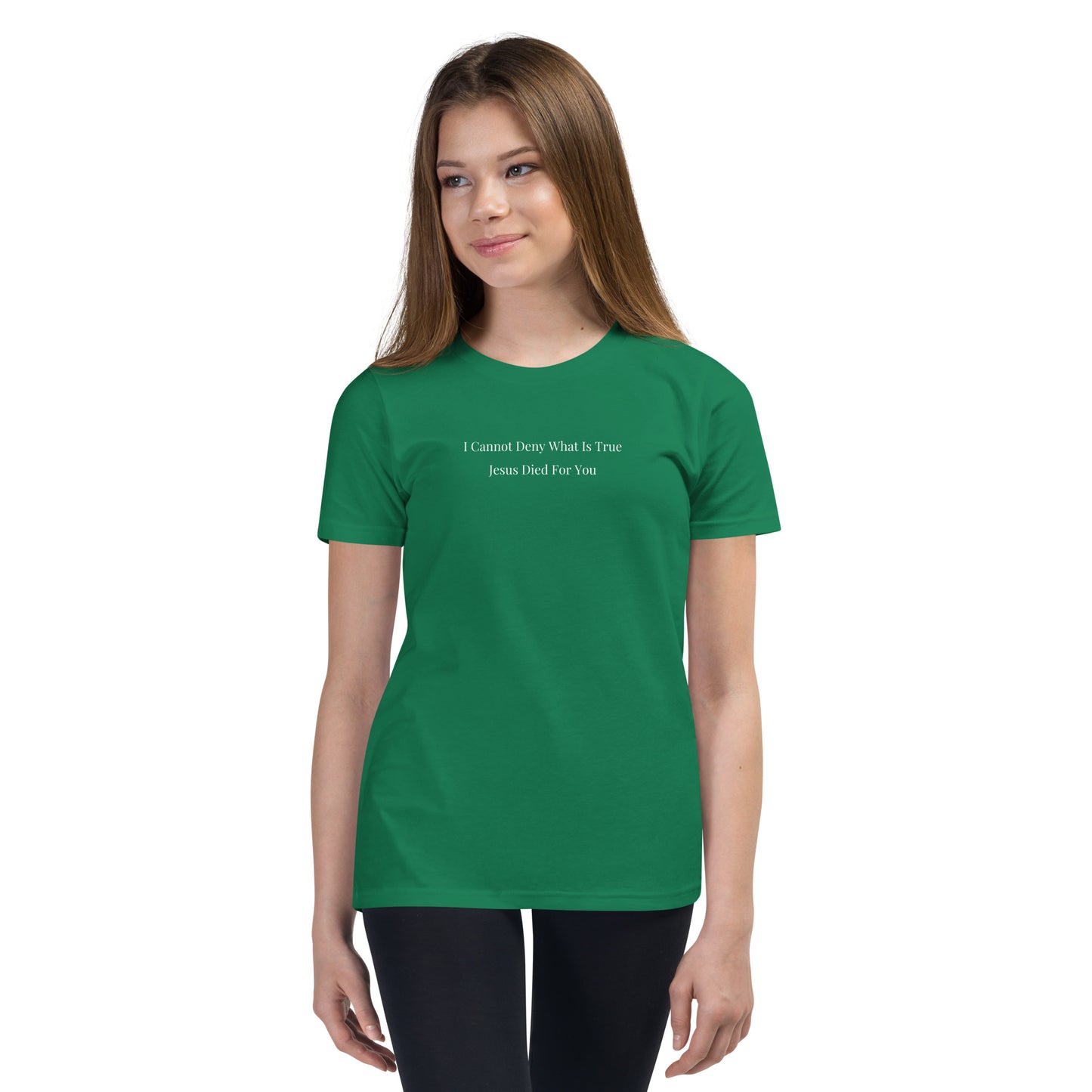 Jesus Died For You Youth Short Sleeve T-Shirt W/White Print
