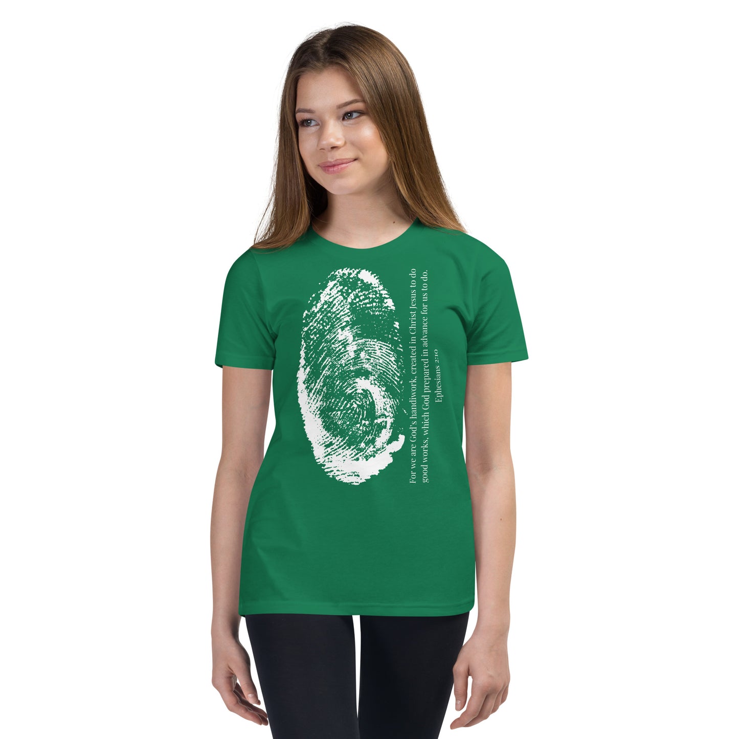 Fearfully And Wonderfully Made Youth Short Sleeve T-Shirt W/White Print