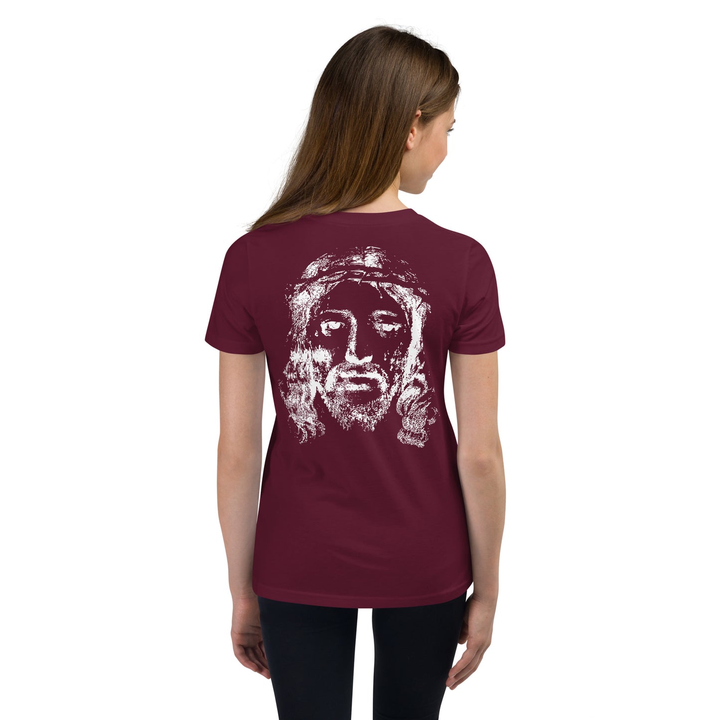 He's Got My Back Youth Short Sleeve T-Shirt W/White Print