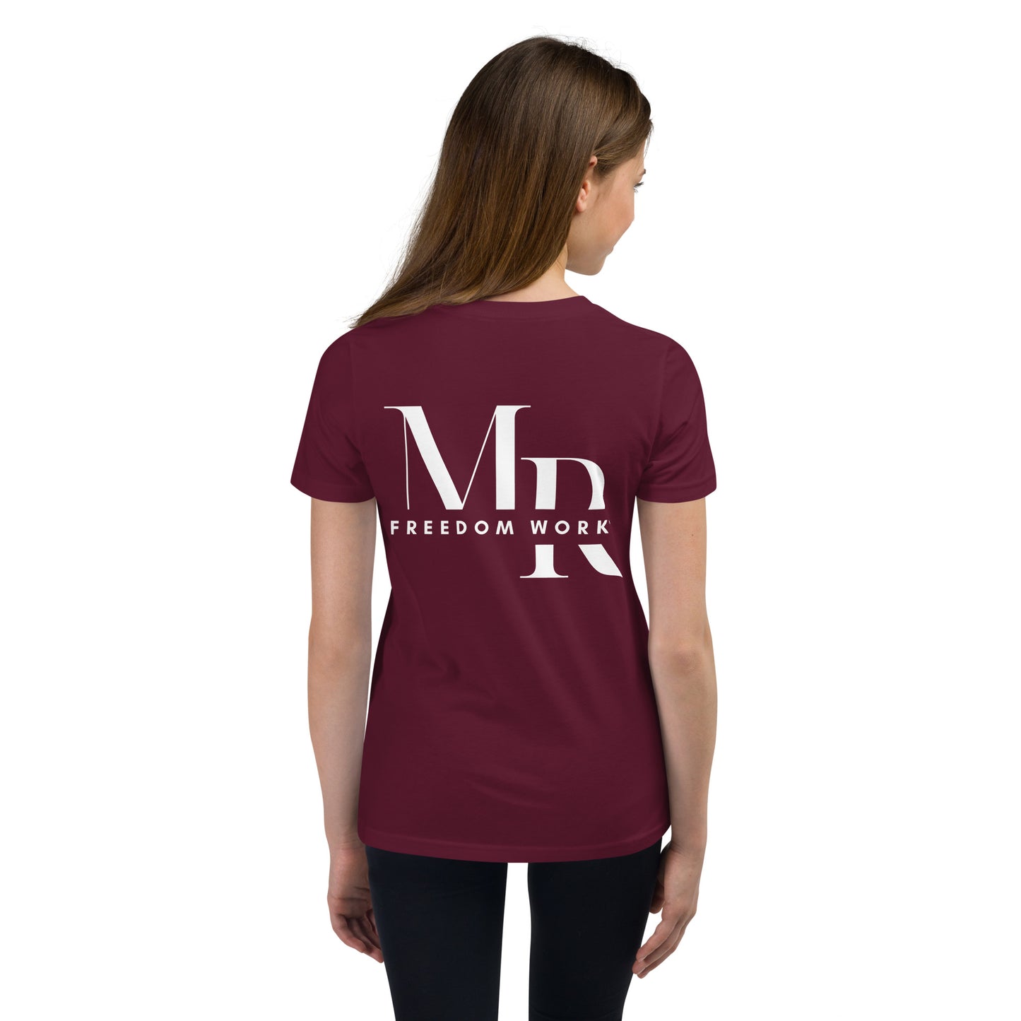 Heart Beats In Time Youth Short Sleeve T-Shirt W/White Print
