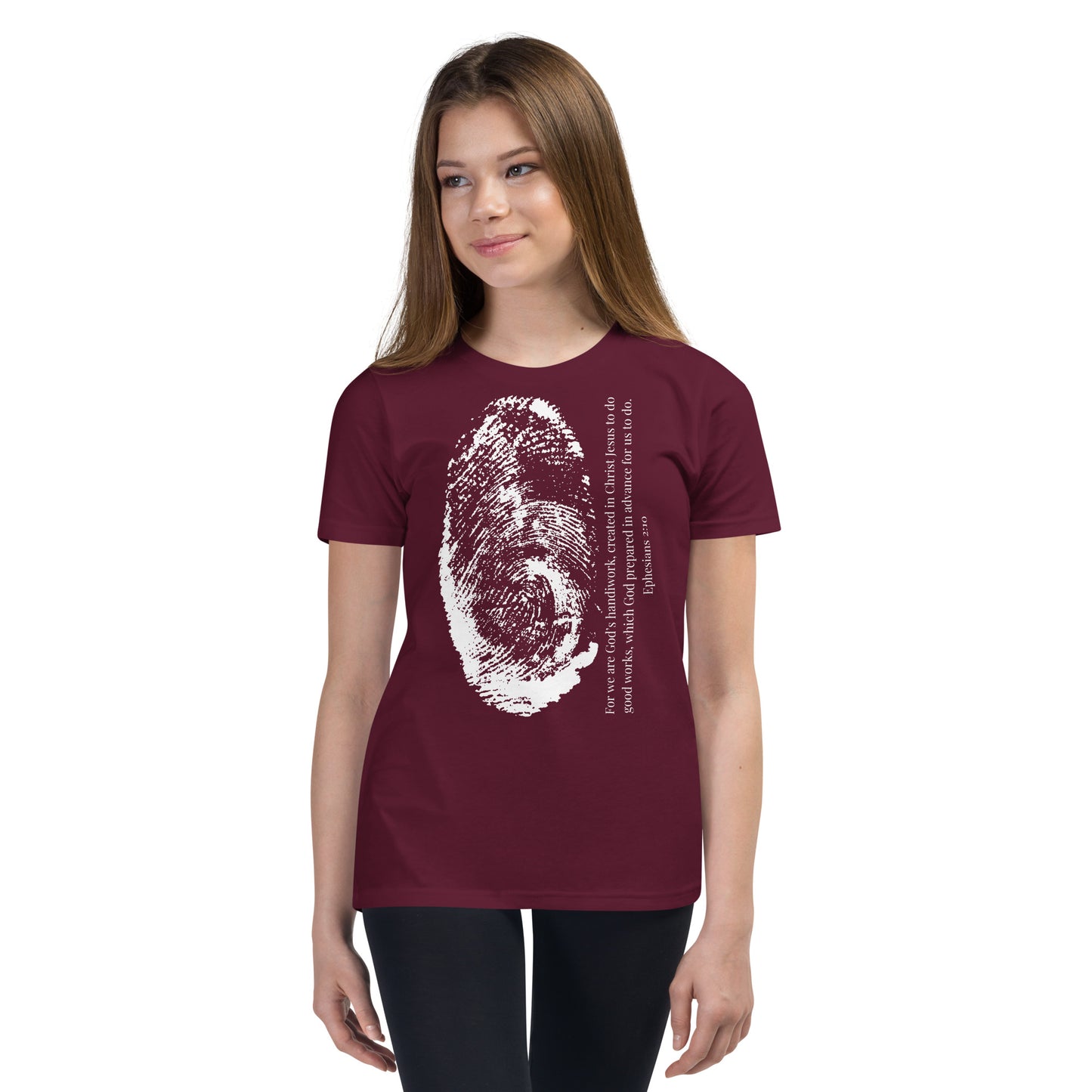 Fearfully And Wonderfully Made Youth Short Sleeve T-Shirt W/White Print