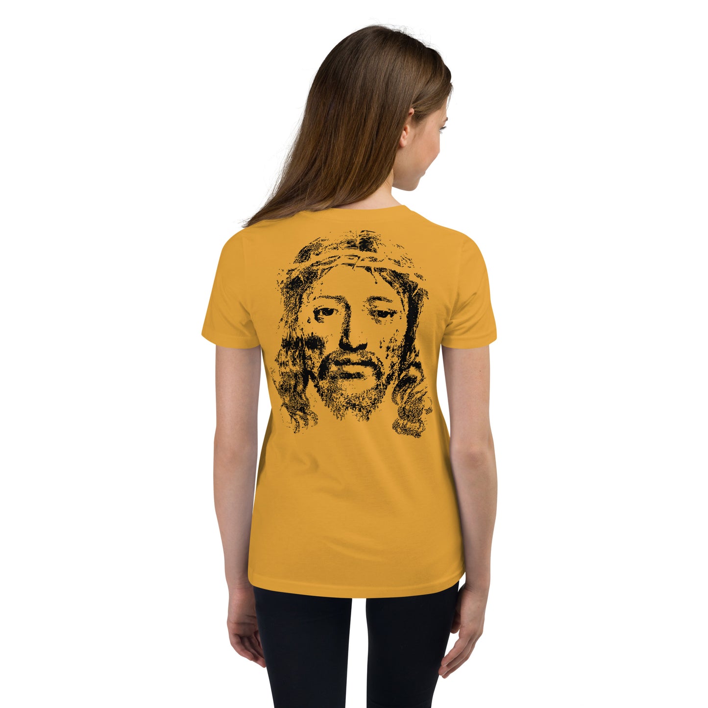 He's Got My Back Youth Short Sleeve T-Shirt W/Black Print