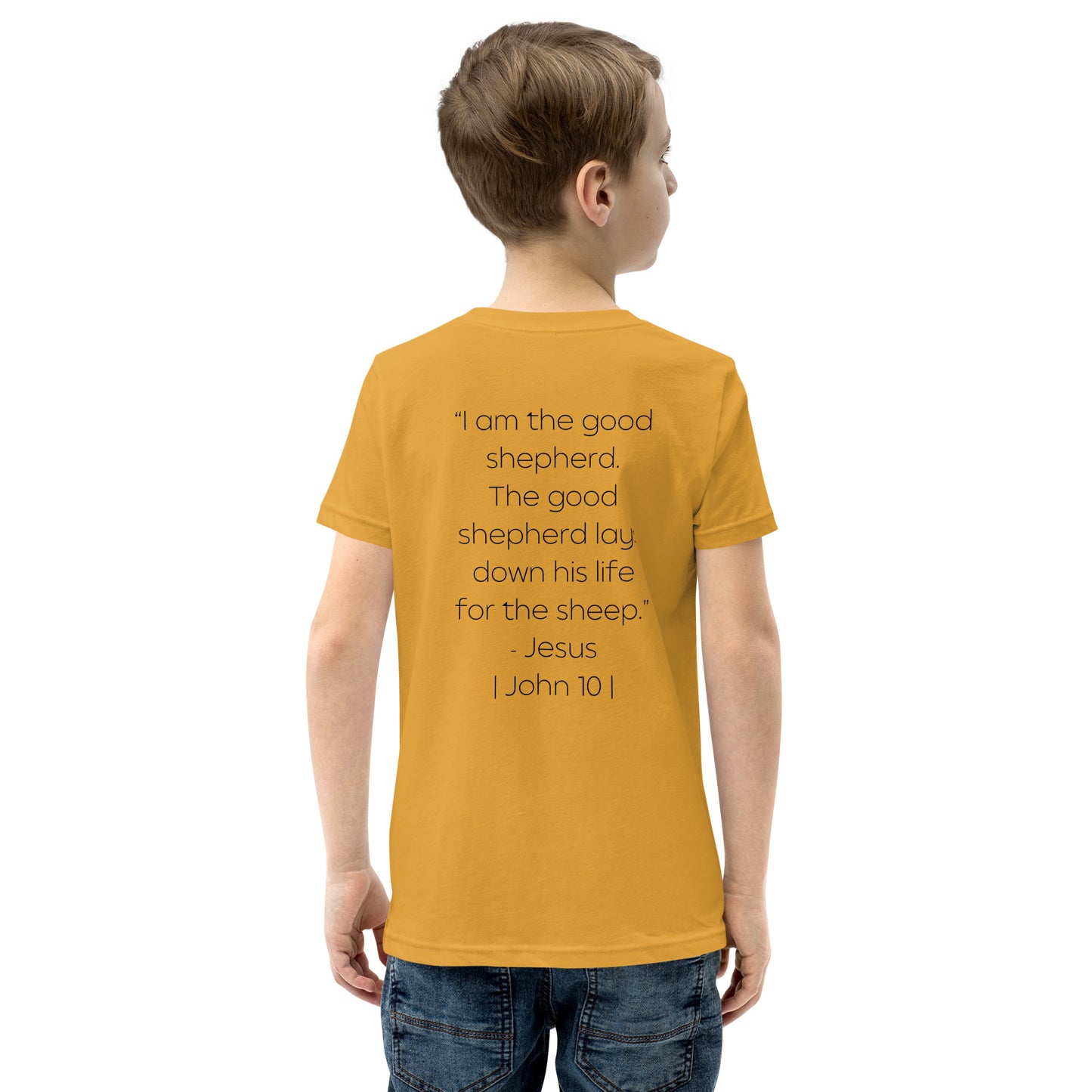 The Good Shepherd Youth Short Sleeve T-Shirt W/Black Print