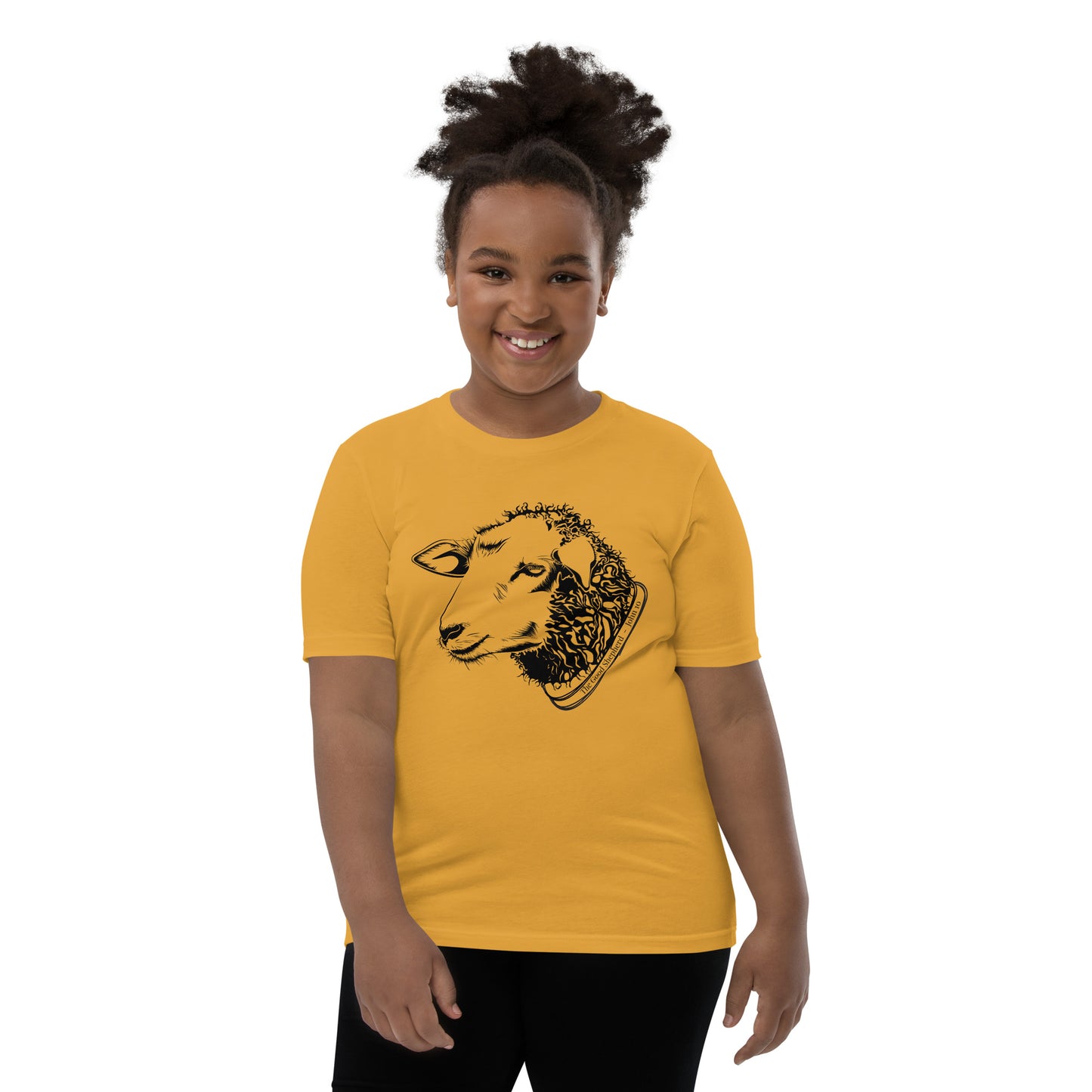 The Good Shepherd Youth Short Sleeve T-Shirt W/Black Print