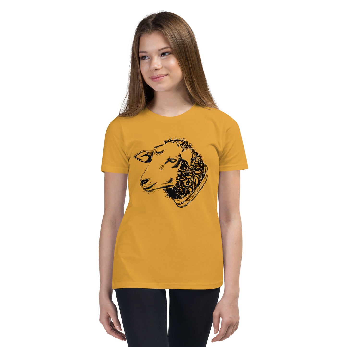 The Good Shepherd Youth Short Sleeve T-Shirt W/Black Print