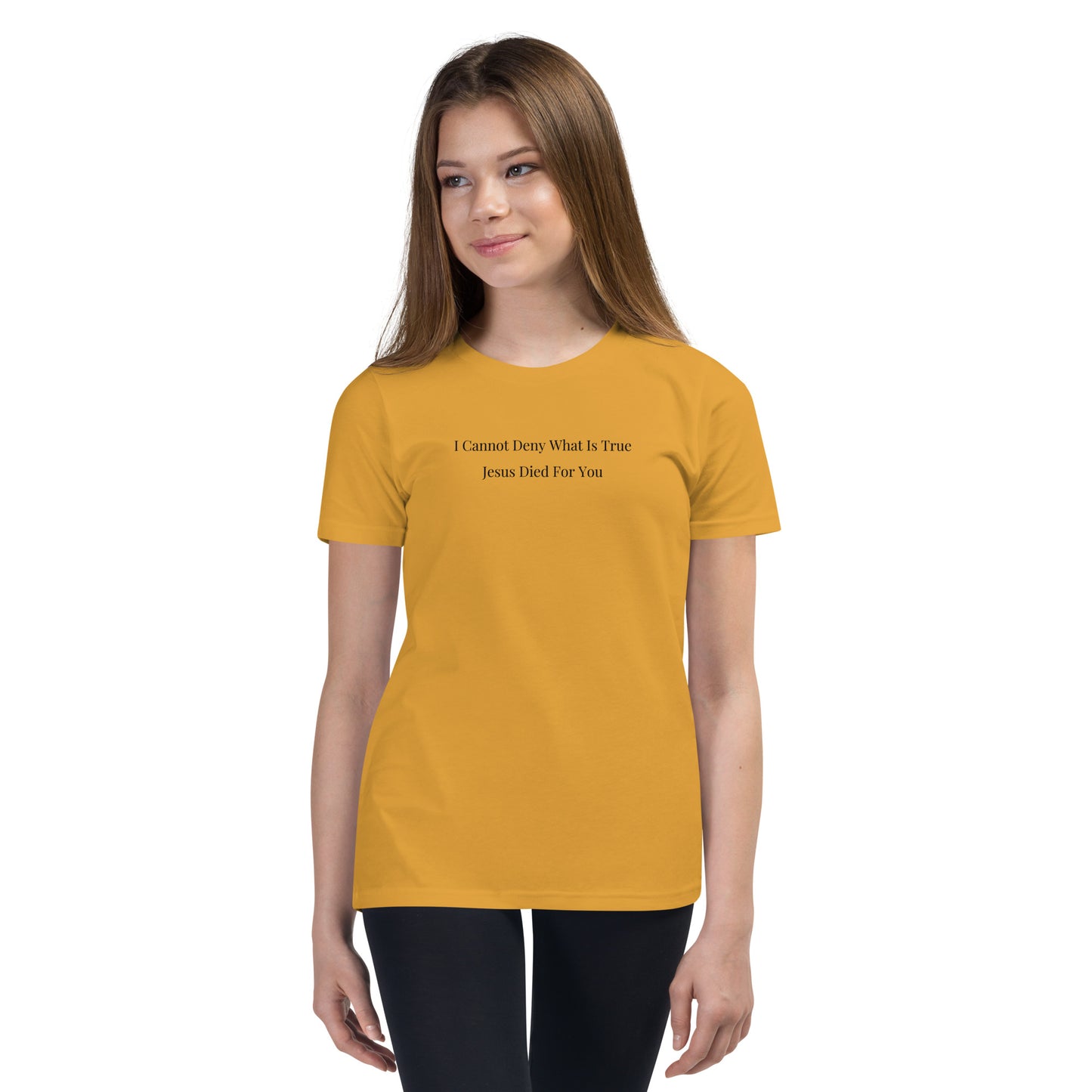 Jesus Died For You Youth Short Sleeve T-Shirt W/Black Print
