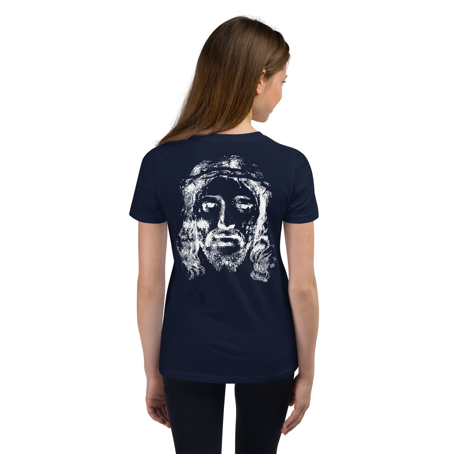 He's Got My Back Youth Short Sleeve T-Shirt W/White Print