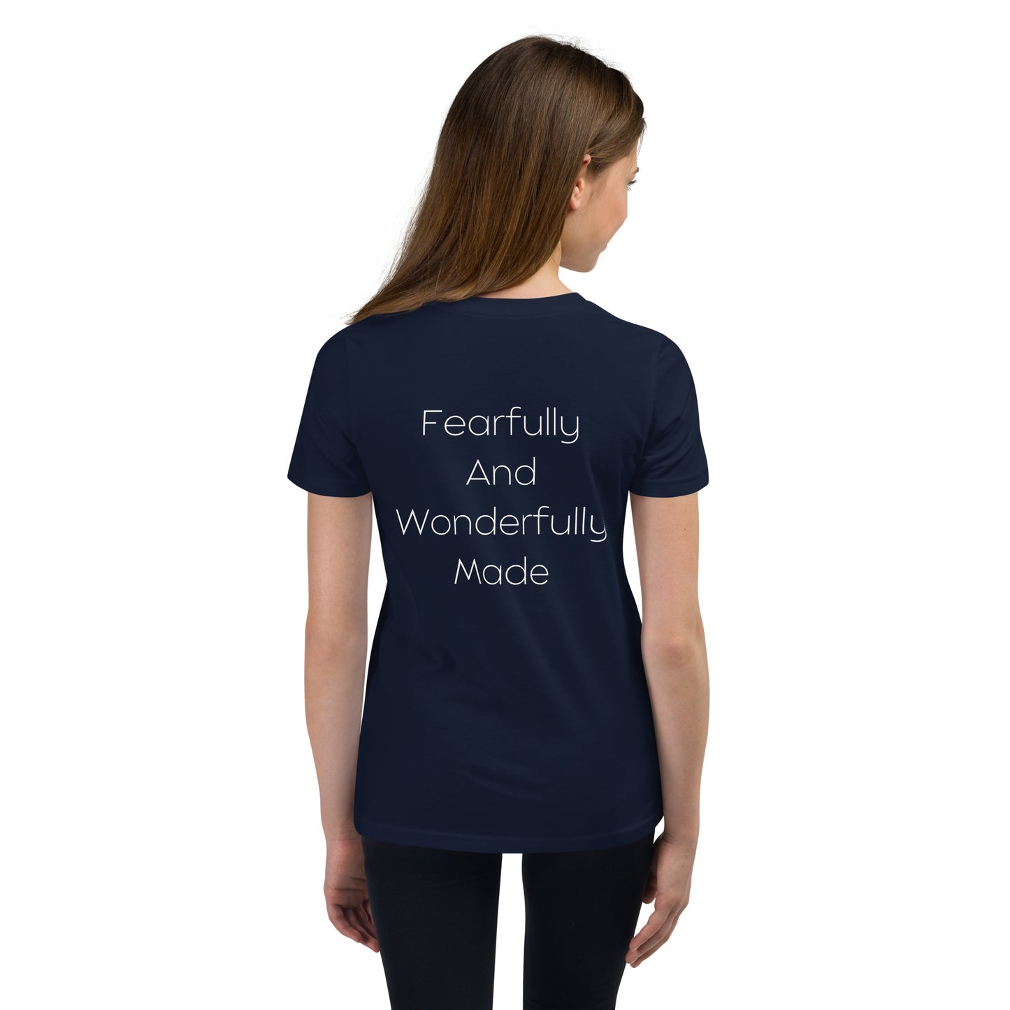 Fearfully And Wonderfully Made Youth Short Sleeve T-Shirt W/White Print