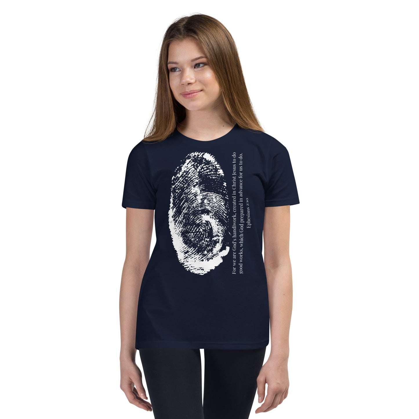 Fearfully And Wonderfully Made Youth Short Sleeve T-Shirt W/White Print