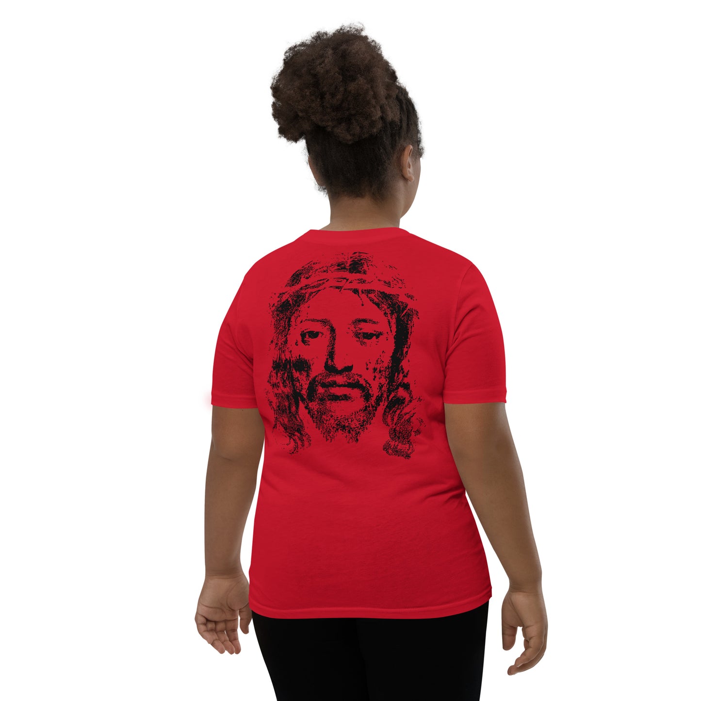 He's Got My Back Youth Short Sleeve T-Shirt W/Black Print