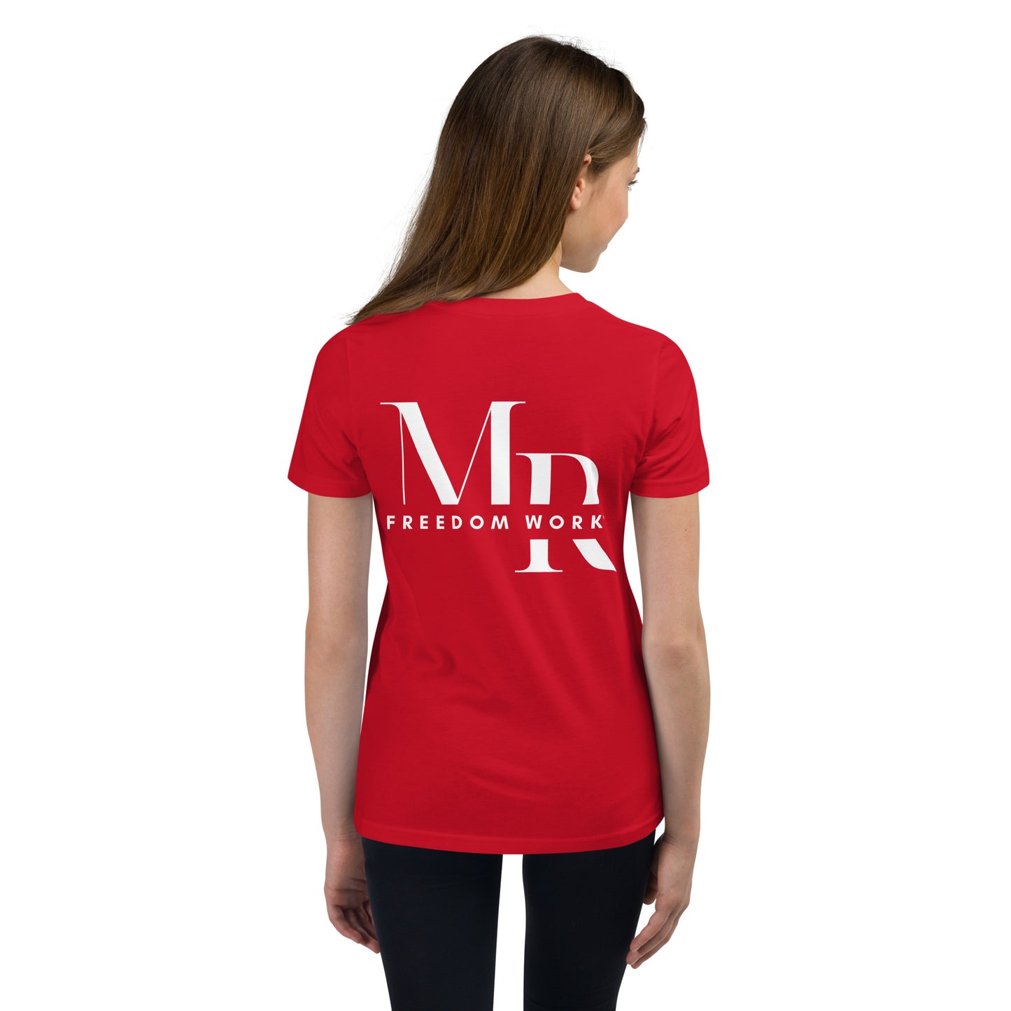 Heart Beats In Time Youth Short Sleeve T-Shirt W/White Print