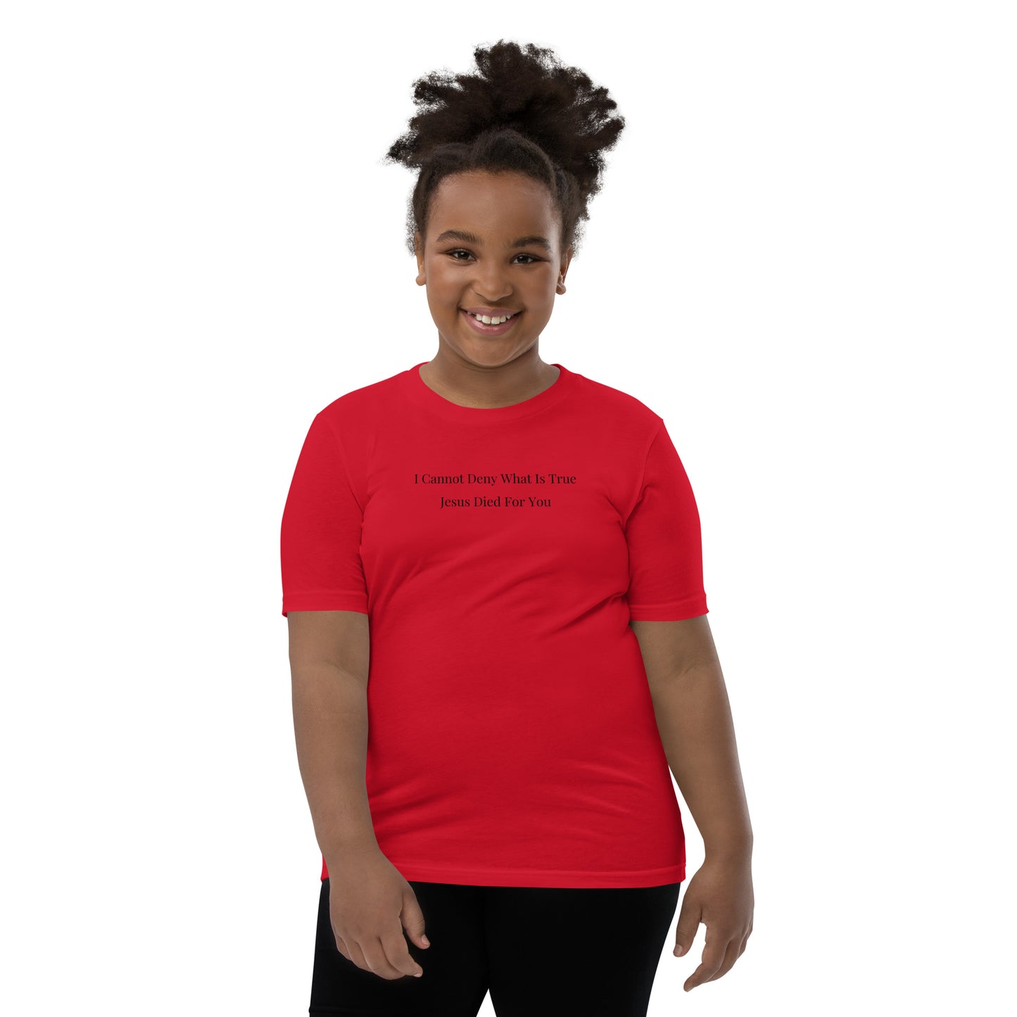 Jesus Died For You Youth Short Sleeve T-Shirt W/Black Print
