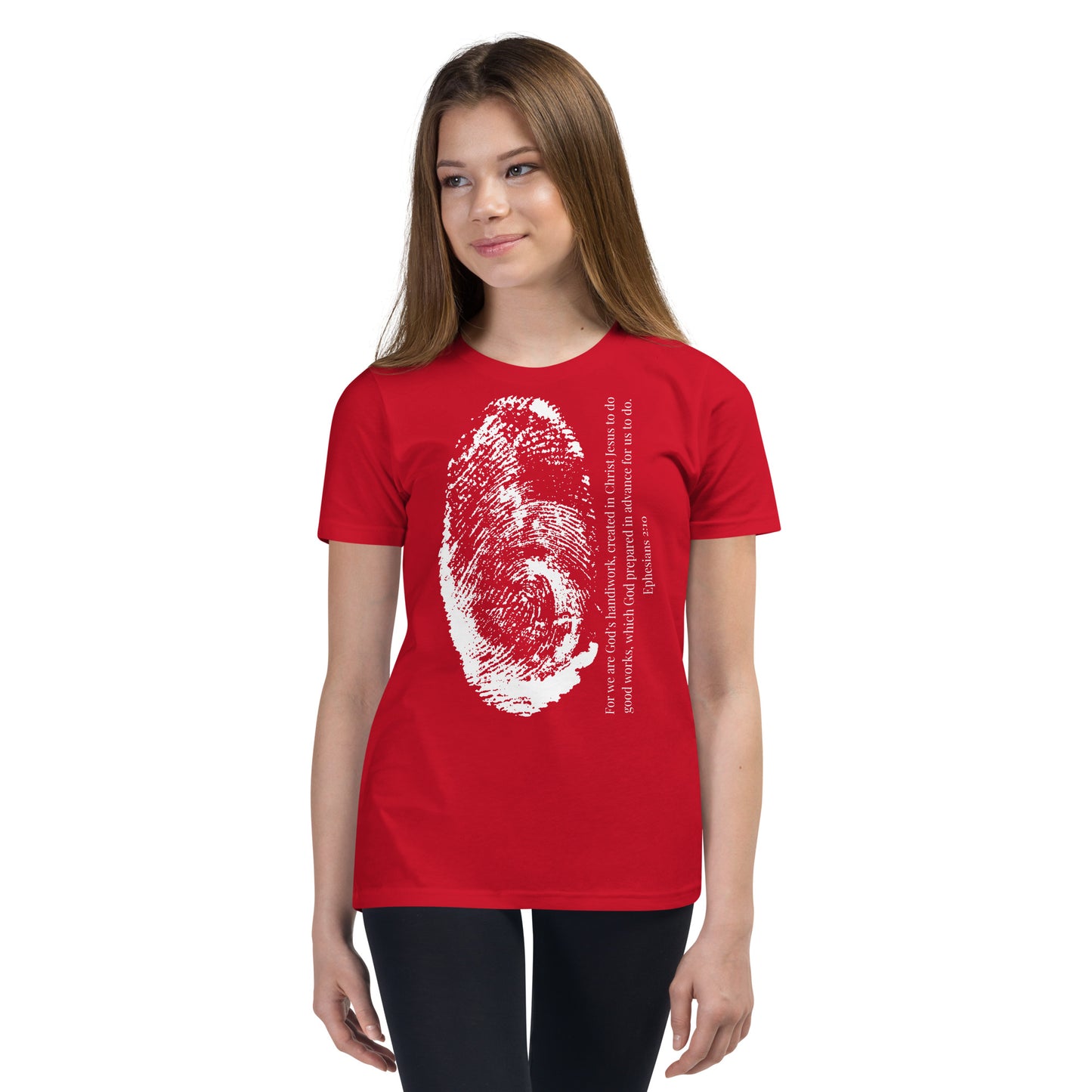 Fearfully And Wonderfully Made Youth Short Sleeve T-Shirt W/White Print