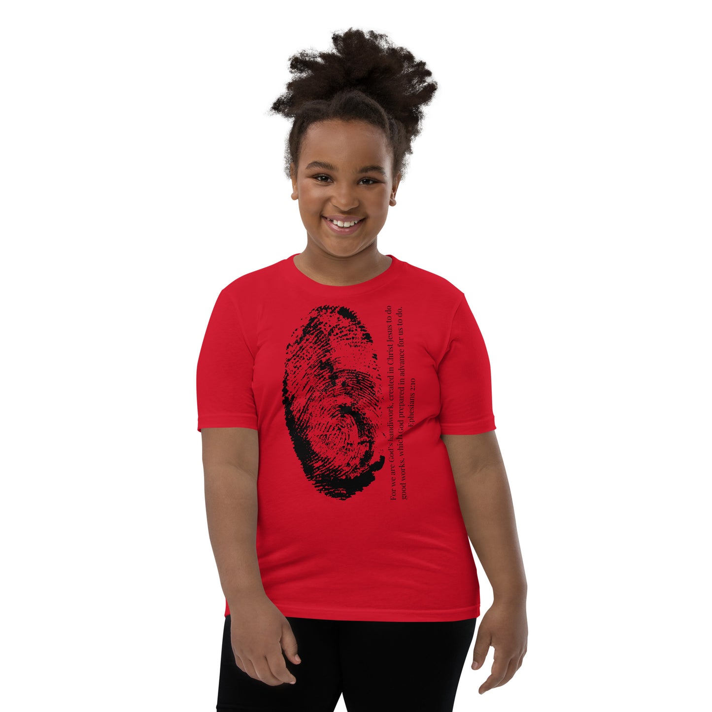Fearfully And Wonderfully Made Youth Short Sleeve T-Shirt W/Black Print