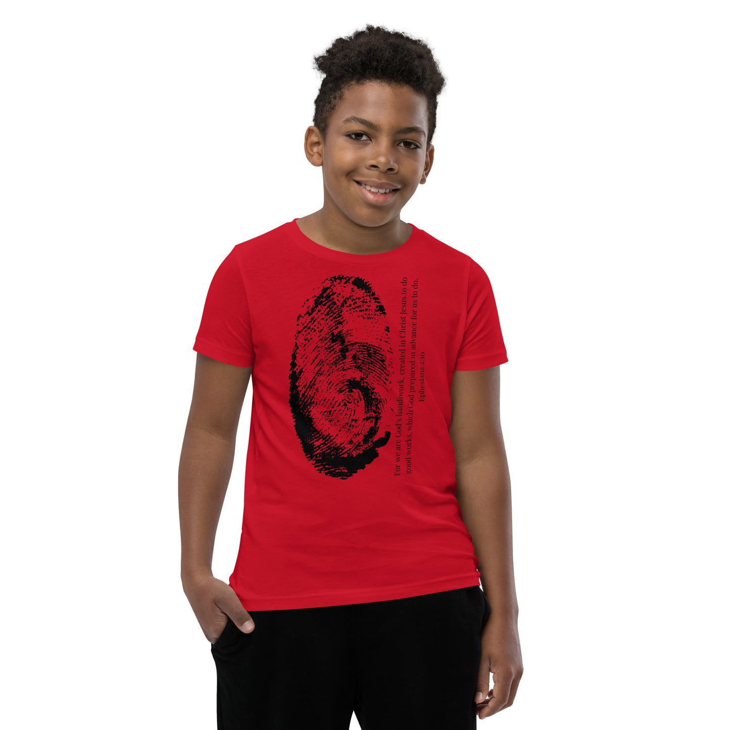 Fearfully And Wonderfully Made Youth Short Sleeve T-Shirt W/Black Print