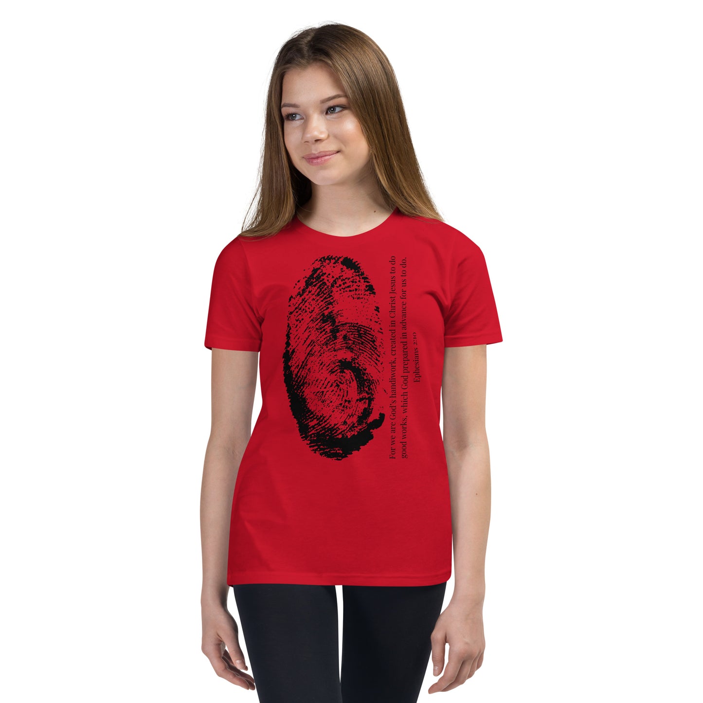Fearfully And Wonderfully Made Youth Short Sleeve T-Shirt W/Black Print
