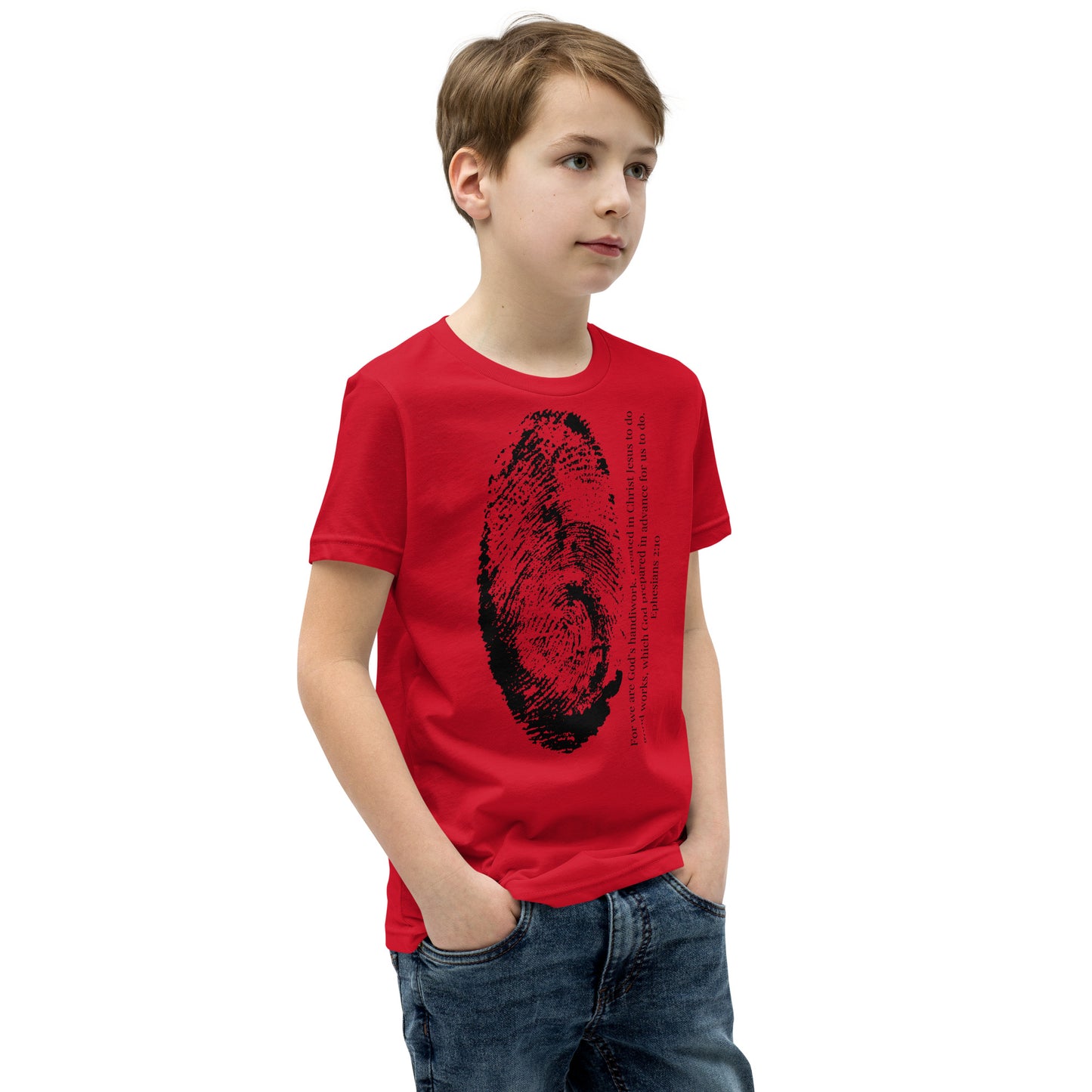 Fearfully And Wonderfully Made Youth Short Sleeve T-Shirt W/Black Print