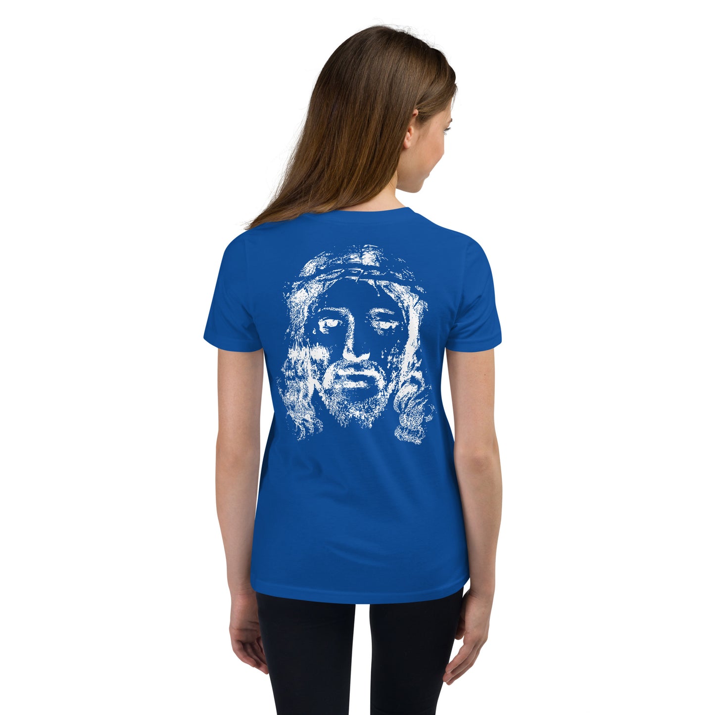 He's Got My Back Youth Short Sleeve T-Shirt W/White Print