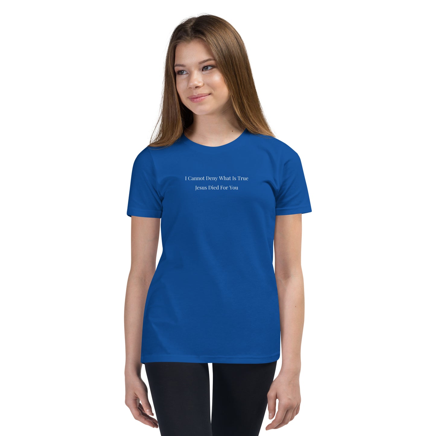 Jesus Died For You Youth Short Sleeve T-Shirt W/White Print