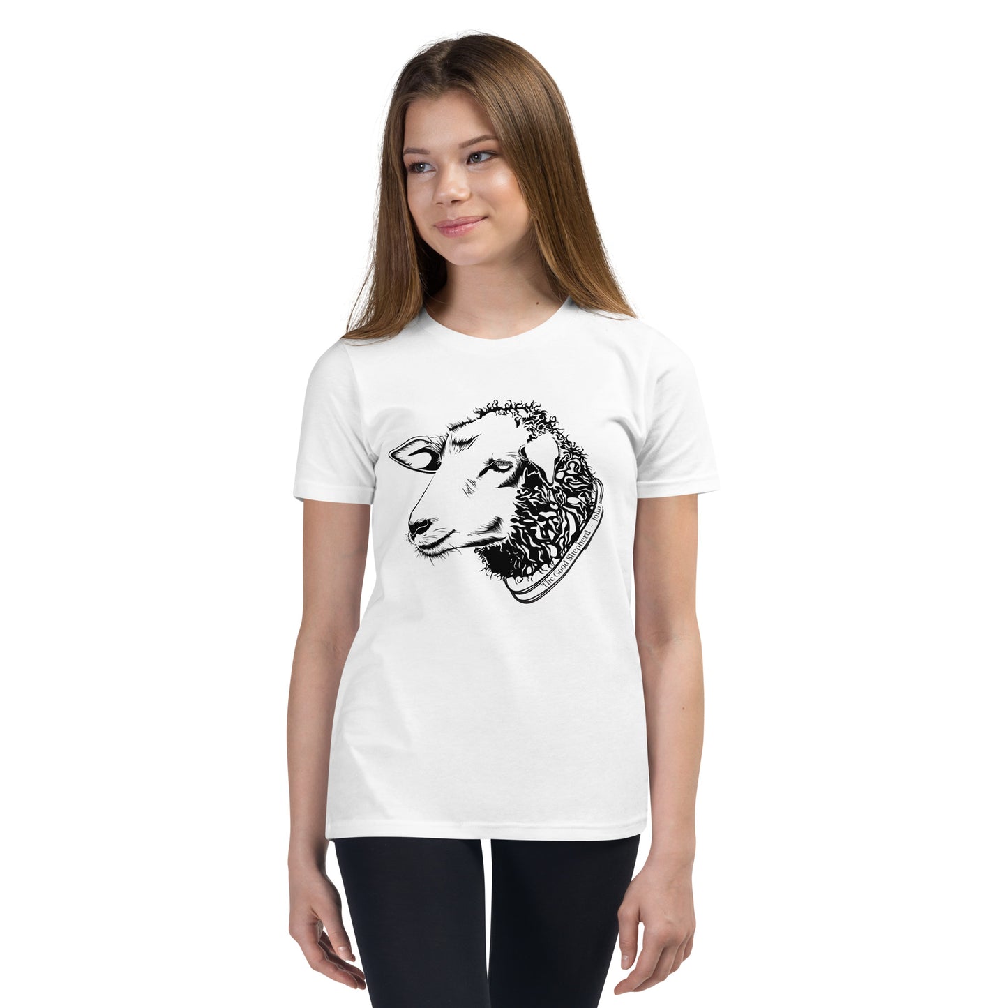 The Good Shepherd Youth Short Sleeve T-Shirt W/Black Print