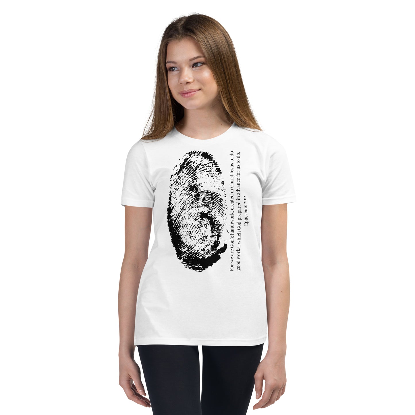 Fearfully And Wonderfully Made Youth Short Sleeve T-Shirt W/Black Print